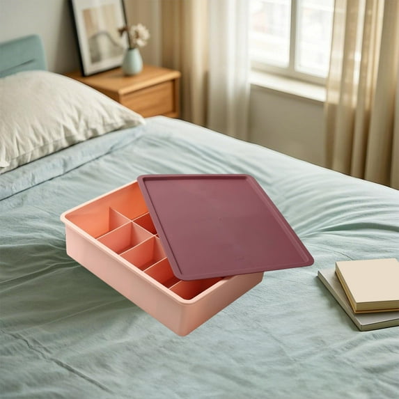 SCNOR Cubby Storage Organizer Storage Boxes Plastic Clothes Storage Organizer with Lids