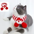 thumbnail image 1 of SCNOR Cute Pet Christmas Scarf - Adjustable Knitted Cotton Scarf for Small Dogs Cats Under 10 lbs, Festive Red Holiday Pet Scarf, 1 of 6