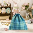 thumbnail image 1 of SCNOR Easter Candy Bags Set of 1 - Reusable Polyester Drawstring Pouch for Easter Treats, Party Favors, Small Gifts, 5.5x6.3 Inch, Assorted Patterns - Blue, 1 of 6