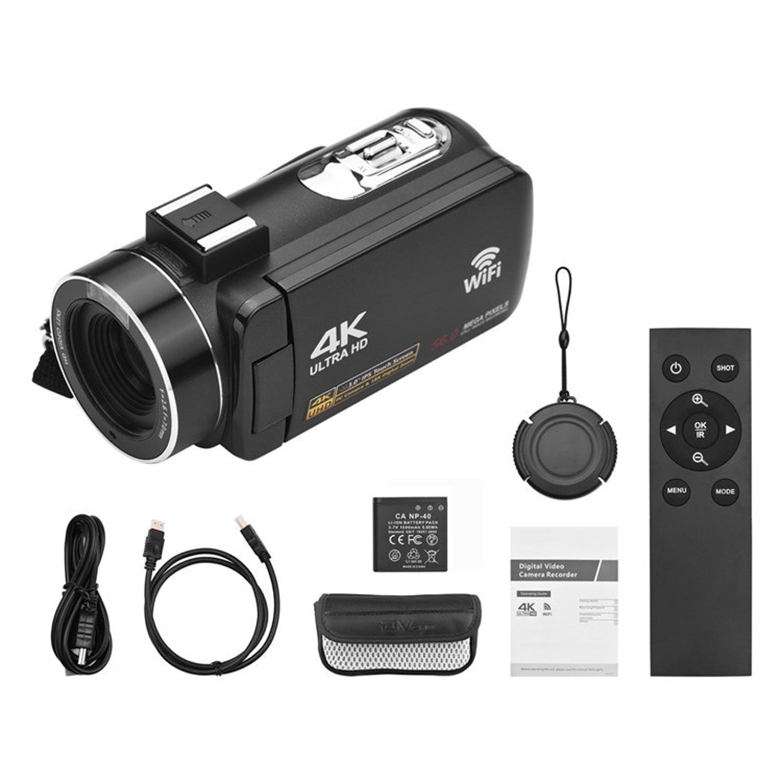 SCNOR HD 4K Digital Video Cameras,8x Zoom,56MP,Camera with WiFi,3 inch