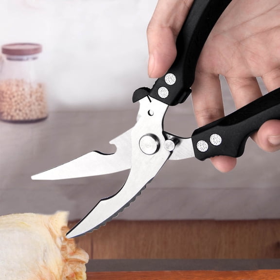ROLKFUK Heavy Duty Kitchen Shears, 420 Stainless Steel Poultry Shears That Cut Through Bone for Chicken, Meat, Fish & Vegetables