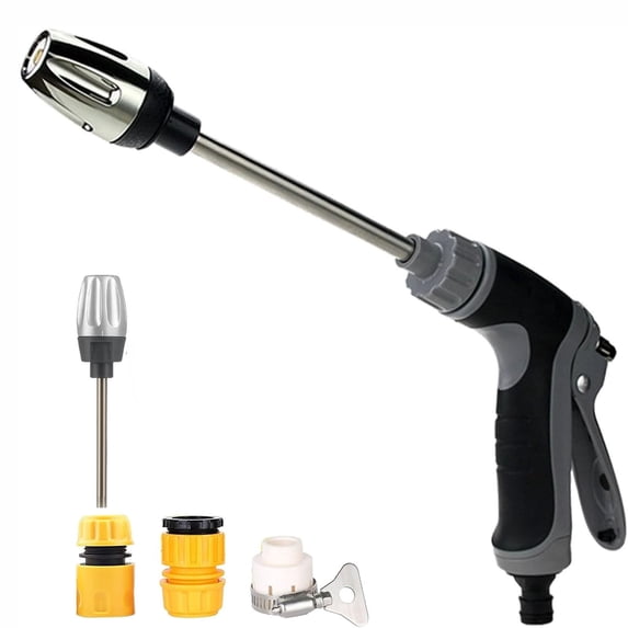 SCNOR High Pressure Water Spray Gun, 360° Rotating Metal Hose Nozzle with Adjustable 3 Jet/Mist/Shower, Lockable Trigger for Car Washing & Garden Watering