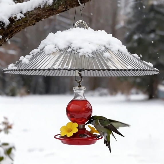 SCNOR Hummingbird Feeder Rain Guard, All-Weather Cover & Snow Shield, Universal Fit for Hanging Bird Feeders, Clear Plastic Cover to Keep Nectar Dry & Fresh