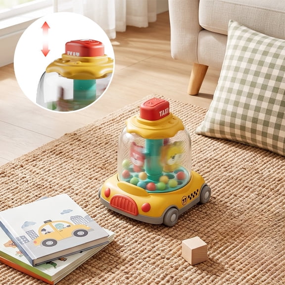 SCNOR Kids Press & Spin Sliding Toy Car, Push & Go Developmental for 3+ Years