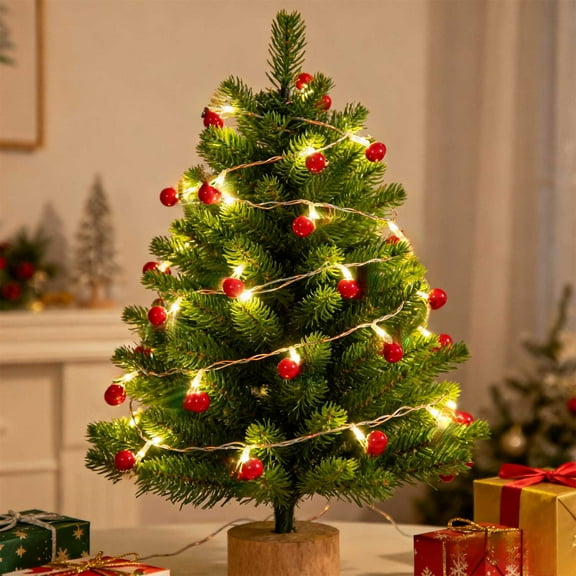 SCNOR LED Red Fruit Copper Wire String Lights - Waterproof 60 LEDs 180cm, Battery Operated (3 AA Not Included) for Christmas Indoor Outdoor Home Garden