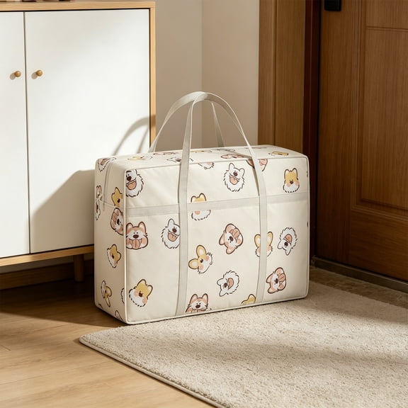 SCNOR Large Storage Bags for Clothes, Foldable Fabric Storage Bins with Handles and Zipper, 31.5x21.7x9.8 Inch