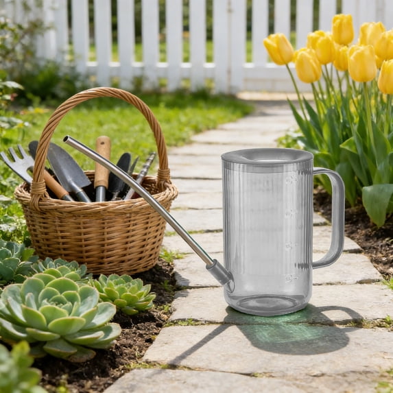 SCNOR Long Spout Watering Can for Indoor Plants, 1.5L Small Lightweight Watering Can with Transparent Body & Precision Spout for Houseplants, Succulents, Herbs, Home Garden