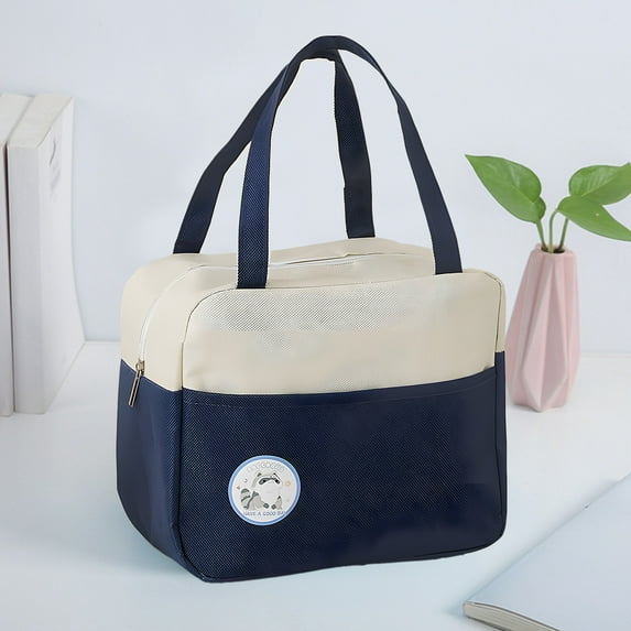 SCNOR Lunch Bag for Women and Men,Insulated Lunch Tote,Large Capacity Bento Bags,Oxford cloth,Blue