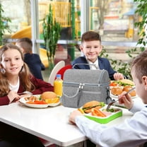 SCNOR Lunch Bag for Women and Men,Insulated Lunch Tote,Stitch Bento Bags,Oxford cloth,Gray