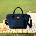 thumbnail image 1 of SCNOR Lunch Bag for Women and Men,Insulated Lunch Tote,Stitch Bento Bags,Oxford cloth,Navy, 1 of 6