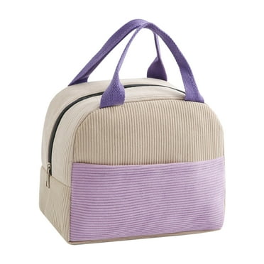 SCNOR Lunch Bag for Women and Men,Insulated Lunch Tote,Stitch Bento Bags,Purple