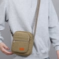 thumbnail image 1 of SCNOR Mens Army Green Canvas Crossbody Bag - Lightweight with Multiple Pockets & Adjustable Strap, 1 of 6
