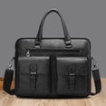 thumbnail image 1 of SCNOR Mens Convertible Textured PU Leather Briefcase - 3-Way Carry Laptop Bag, Lightweight with Multiple Compartments, for Office/Business, Fits 14-15 Inch Laptops, 1 of 5