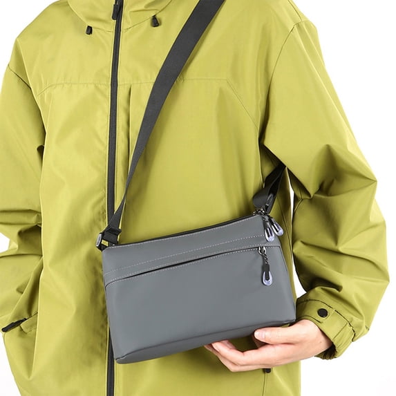 SCNOR Mens Multifunctional Crossbody Bag - Lightweight (0.28lbs) Water-Resistant with Multiple Compartments, Adjustable Strap, for Travel/Commute/Outdoor, Black/Gray/Blue