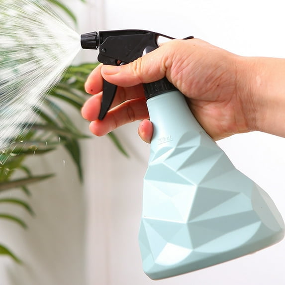 SCNOR Multi-Purpose Spray Bottle 24oz, Fine Mist Watering Can for Plants, Cleaning & Hair Mist, Trigger Sprayer with Adjustable Nozzle, BPA-Free Geometric Design (Light Blue)