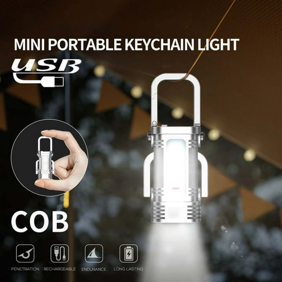 SCNOR Rechargeable Keychain Flashlight, 7 Modes Mini Flashlight with Clip, Waterproof USB C LED Light for EDC, Emergency, Camping, Outdoor