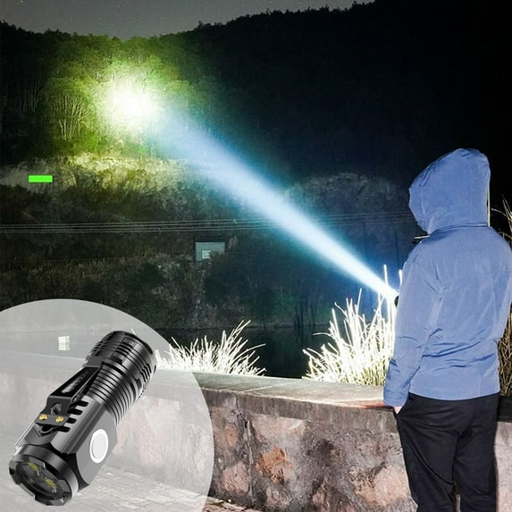 SCNOR Rechargeable Tactical Flashlight, 20W High Lumens, Magnetic Base, IPX6 Waterproof, 5 Modes for Camping, Emergency, Work, with USB Cable & Belt Clip