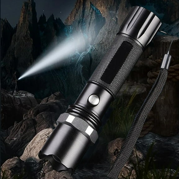 SCNOR Rechargeable Zoomable Tactical Flashlight, 2000 Lumen High Powered LED Flashlight with 2900mAh Battery for Camping Hiking Emergency, 3 Modes & Aluminum Alloy Body