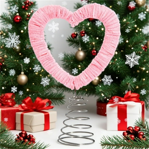 SCNOR Red Santa Hat Christmas Tree Topper, Spring Design Festive Holiday Decoration, Easy Install Festive Christmas Tree Top Ornament