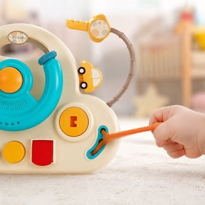 SCNOR Toddler Busy Board Steering Wheel Sensory Toy with Straps for Car Seat Travel