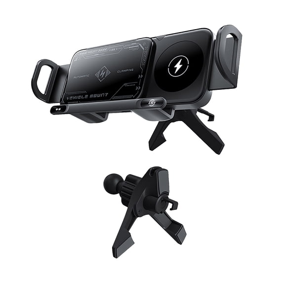 SCNOR Wireless Charging Car Phone Mount Magnetic Automatic Clamping 360 Rotation Qi Fast Charge 10W Air Vent Holder for All Smartphones