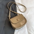thumbnail image 1 of SCNOR Womens Black Faux Leather Compact Saddle Bag with Adjustable Crossbody/Shoulder Strap, Timeless Chic for Daily Essentials, 1 of 6
