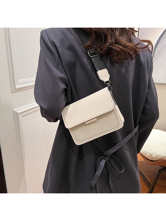 Womens Convertible Shoulder Crossbody Bag - PU Leather, Black, Adjustable Strap, Structured Flap