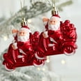 thumbnail image 1 of SCNOR Xmas 2 Pack Plastic Hanging Ornaments, Red Snowman Santa Claus Cabin Decor for Christmas Tree, 1 of 6