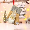 thumbnail image 1 of SCNOR Yellow Linen Christmas Stocking - Cute Santa Claus Design, Reusable Gift Bag for Christmas Tree & Fireplace Decorations, 1 of 6