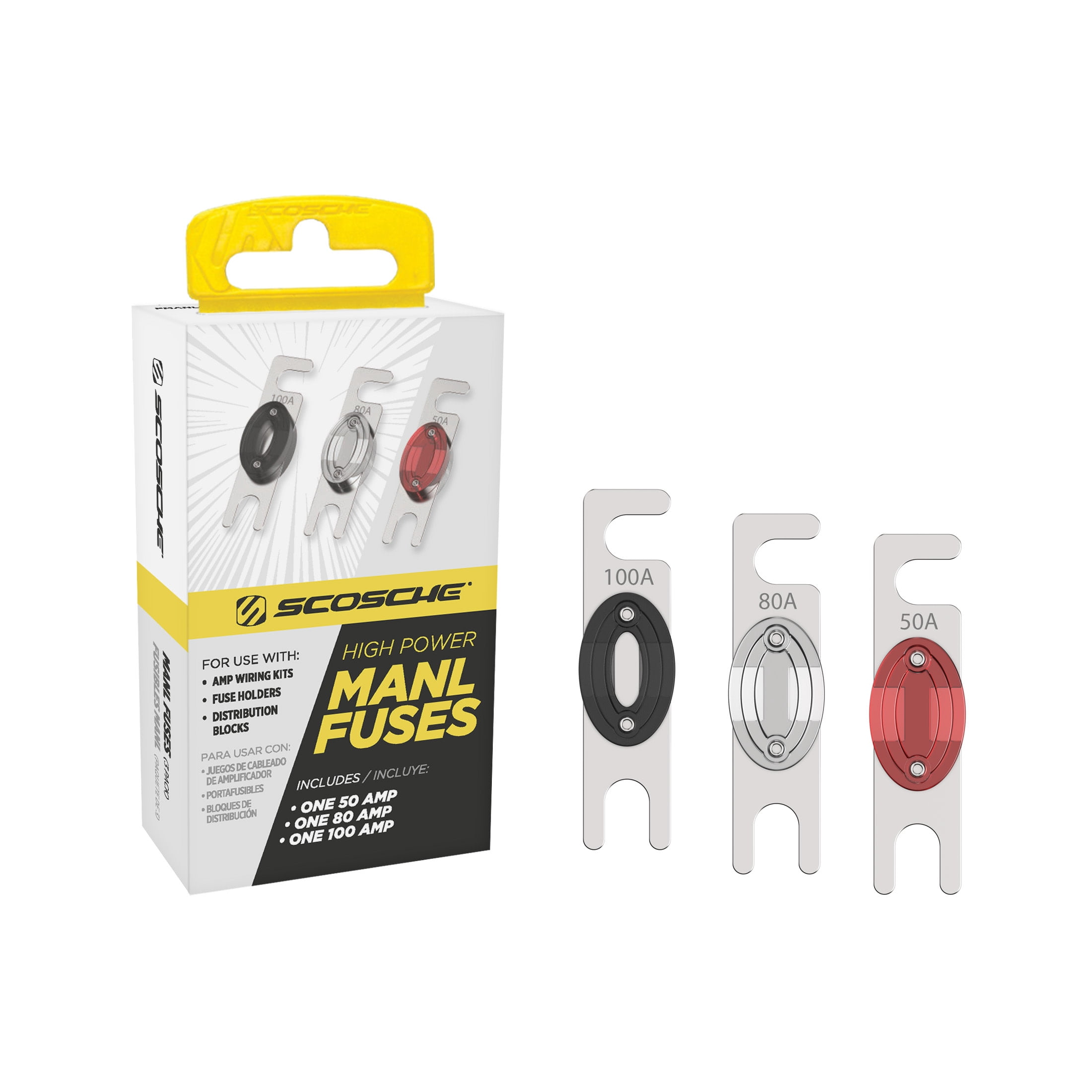 Scosche MANL12V High Power Fuse Kit 50A 80A 100A for AMP Wiring