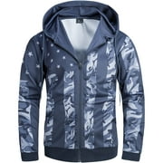 SCODI Hoodies for Men Full-Zip Hooded Sweatshirt Slim Fit Softshell Hoody Jacket Grey