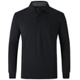 thumbnail image 1 of Geeksport Men's 3 Button Quick Dry Long Sleeve Performance Polo Shirts, 1 of 6