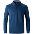 thumbnail image 1 of Geeksport Men's 3 Button Quick Dry Long Sleeve Performance Polo Shirts, 1 of 6