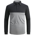 thumbnail image 1 of Geeksport Men's Casual Long Sleeve Lightweight Polo Shirts with 3 Button Placket, 1 of 6