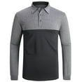 thumbnail image 1 of Geeksport Men's Casual Long Sleeve Lightweight Polo Shirts with 3 Button Placket, 1 of 6