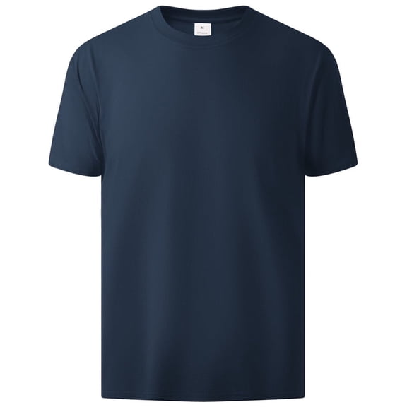 Geeksport Men's Casual Short Sleeve T-Shirt Moisture Wicking Breathable Quick Dry Dark Blue L