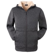 Geeksport Mens Fleece Full-Zip Jacket Winter Fleece Sherpa Lined Sweatshirts,Sizes M-3XL