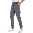 thumbnail image 1 of Geeksport Men's Fleece Winter Pants Sherpa Lined Active Joggers Sweatpants Drawstring Zipper Pockets Elastic Gray L, 1 of 5