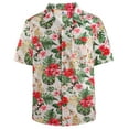 thumbnail image 1 of Geeksport Men's Flower Hawaiian Casual Shirts Button Down Floral Summer Beach Shirt for Vacation, 1 of 6