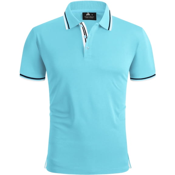 Geeksport Men's Polo Shirts Short Sleeve Performance Moisture Wicking Athletic Casual Collared Sports Golf T-Shirts