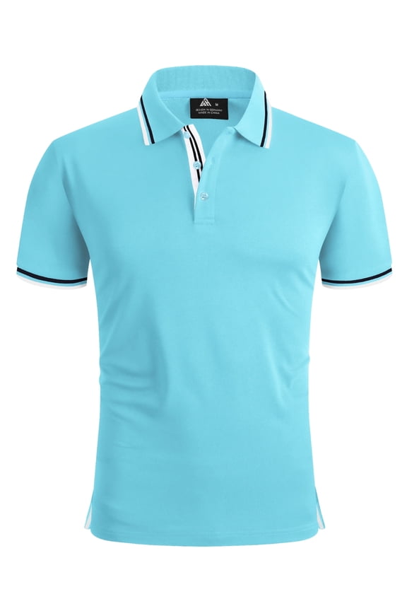 Men's Polo Shirts Short Sleeve Performance Moisture Wicking Athletic Casual Collared Sports Golf T-Shirts