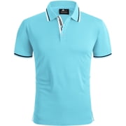 Geeksport Mens Polo Shirts Short Sleeve Performance Moisture Wicking Athletic Casual Collared Sports Golf T-Shirts