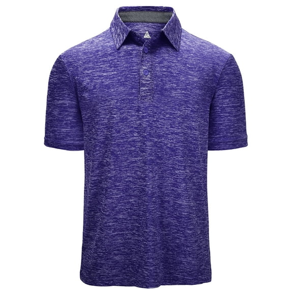 Geeksport Men's Polo Shirts Solid Color Short Sleeve Casual Shirts for Men Classic Polo Shirts Casual Business Polo Shirts for Men Purple L