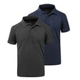 thumbnail image 1 of Geeksport Men's Polo Short Sleeve T-Shirt 2 Pack Moisture Wicking Breathable Quick Dry L, 1 of 4
