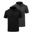 thumbnail image 1 of Geeksport Men's Polo Short Sleeve T-Shirt 2 Pack Moisture Wicking Breathable Quick Dry L, 1 of 4