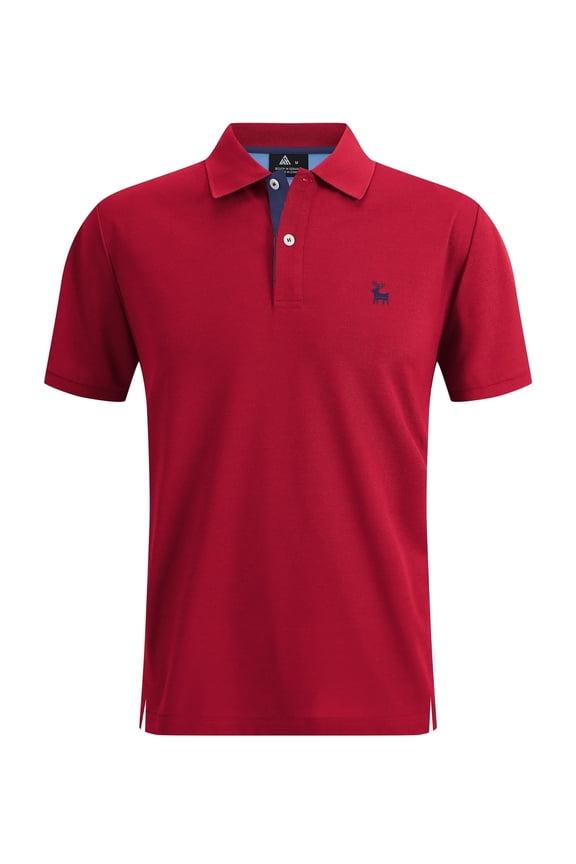 Men's Sport Short Sleeve Moisture Wick Polo Shirt with UPF