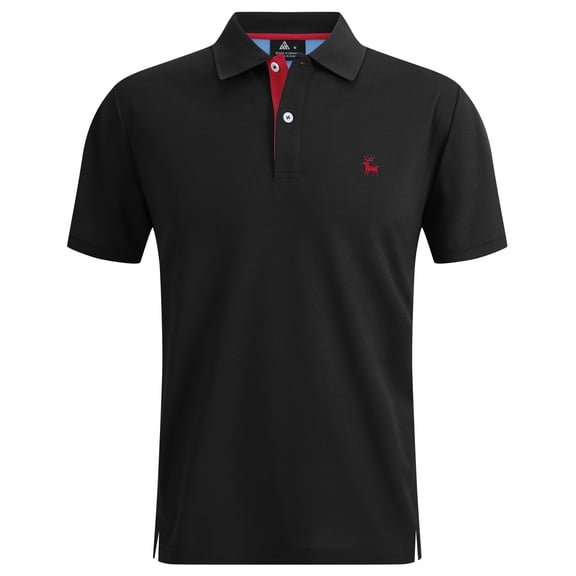 Geeksport Men's Sport Short Sleeve Moisture Wick Polo Shirt with UPF