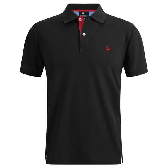 Geeksport Men's Sport Short Sleeve Moisture Wick Polo Shirt with UPF