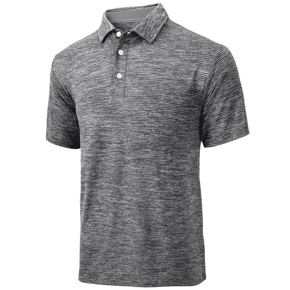 Geeksport Mens Golf Polo Shirt Short Sleeve Casual Polo Shirt for Men Performance Moisture-Wicking Cationic Shirt Casual Sports Tennis T-Shirts Black 2XL