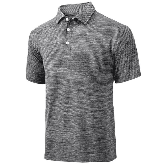 Geeksport Mens Golf Polo Shirt Short Sleeve Casual Polo Shirt for Men Performance Moisture-Wicking Cationic Shirt Casual Sports Tennis T-Shirts Black XL